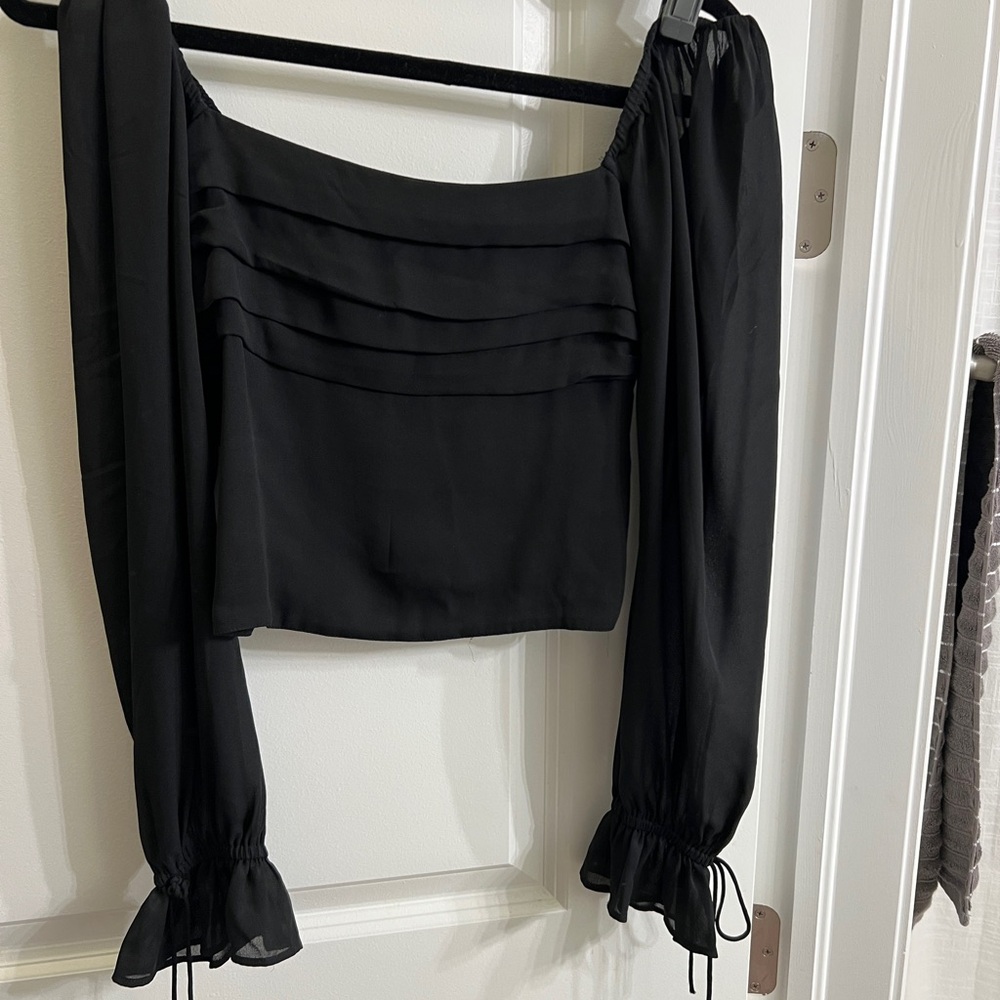 Abercrombie & Fitch Black Blouse with Ruffled Detail